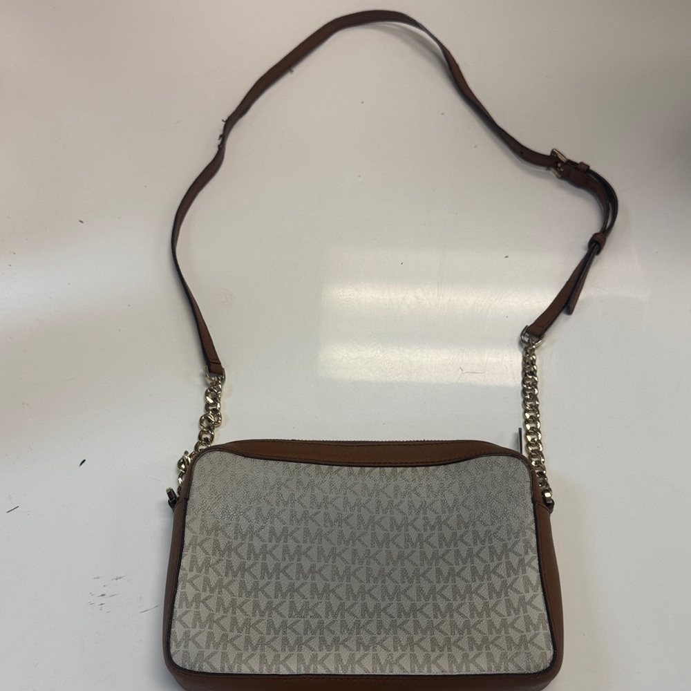 Michael Kors Tan and Cream Crossbody Bag